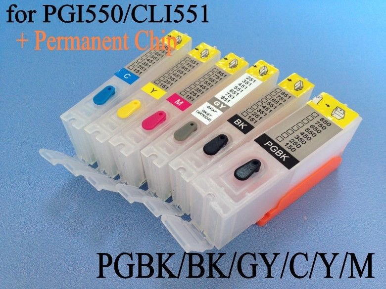 Refillable Ink Cartridge For Canon Pixma Mg7550 Mg6350 Mg7150 Ip8750 Printer 4619