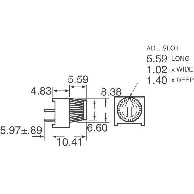 Topuzlar 3386P-3 serisi potansiyometre ile tek dönüş 0.5W Trimpots