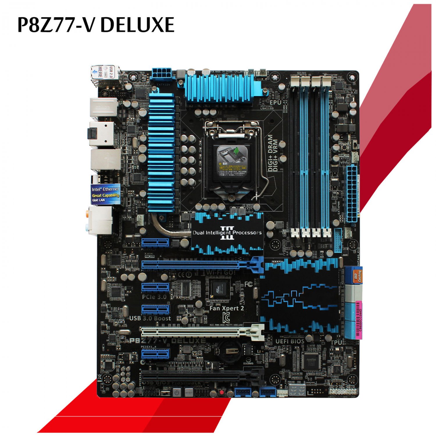 New For Asus P8Z77-V DELUXE Motherboard Intel Z77 DDR3 LGA1155 SATA 6Gb/s -c