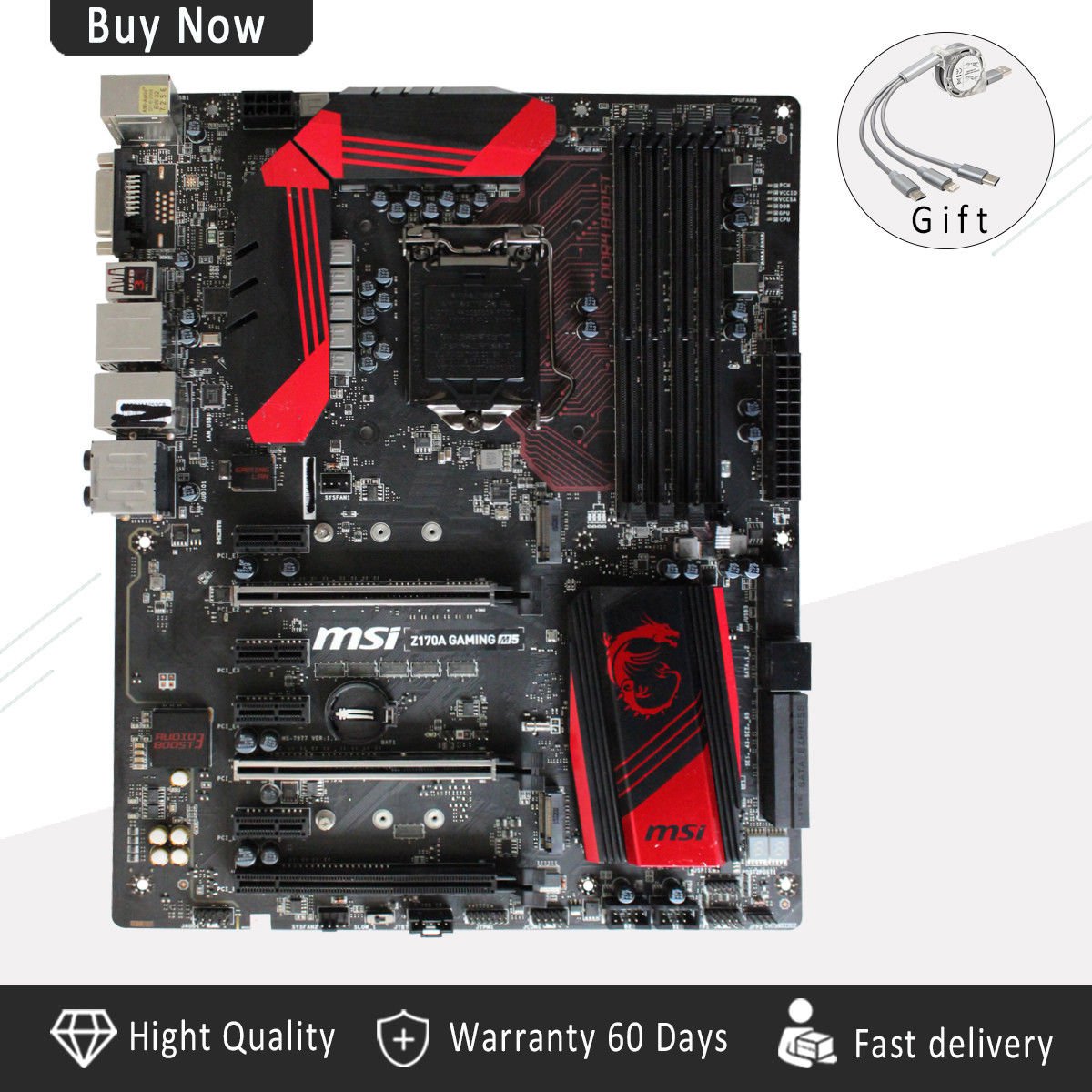 For MSI Z170A GAMING M5 Motherboard Intel Z170 LGA1151 DDR4 Mainboard withGift-c