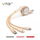 3 in1 Retractable 1M USB Cable Charging for TYPE-C for iphone/ Samsung Cable-c