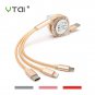 3 in1 Retractable 1M USB Cable Charging for TYPE-C for iphone/ Samsung Cable-c