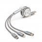 3 in1 Retractable 1M USB Cable Charging for TYPE-C for iphone/ Samsung Cable-c
