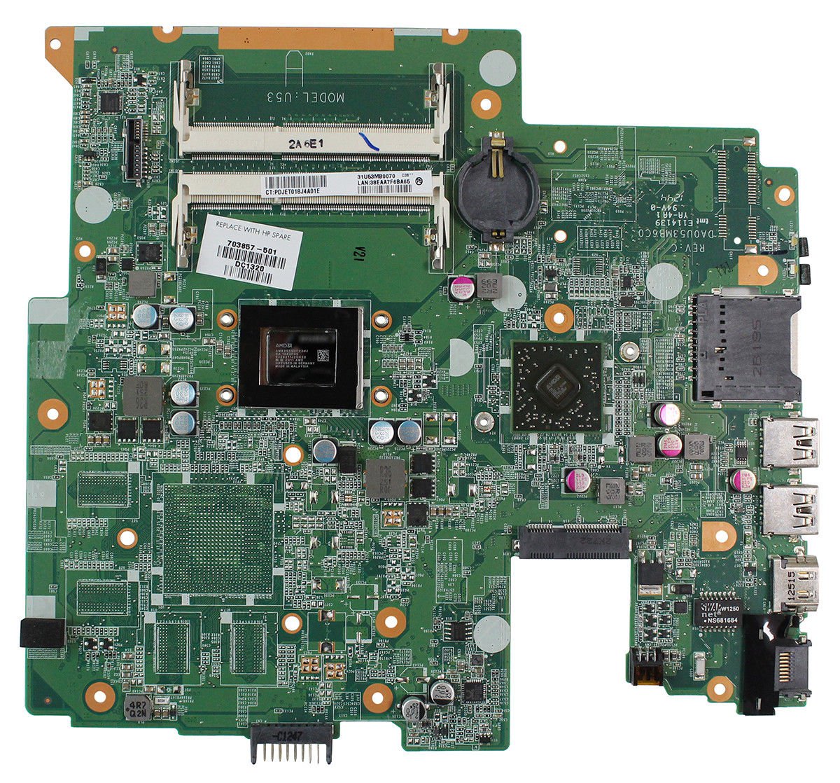 HP 14-B 14Z-B AMD A4-4355M Laptop Motherboard DA0U53MB6C0 REV:C 703857 ...