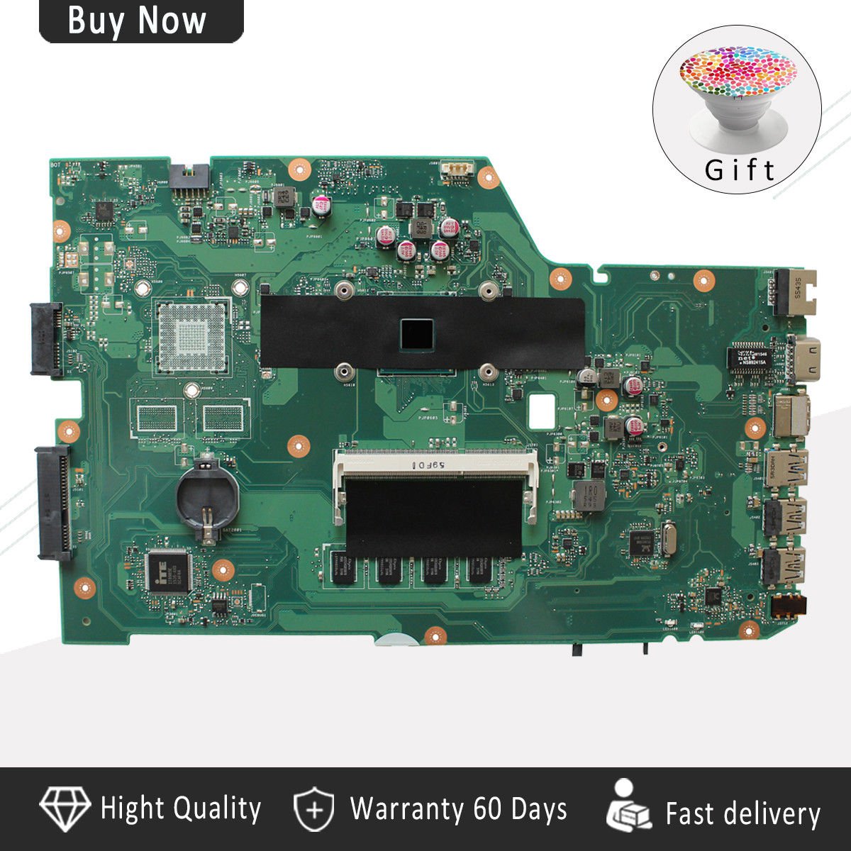 For ASUS X751MD X751MA K751MA REV2.0 Laptop Motherboard N3540U 4GB RAM with Gift