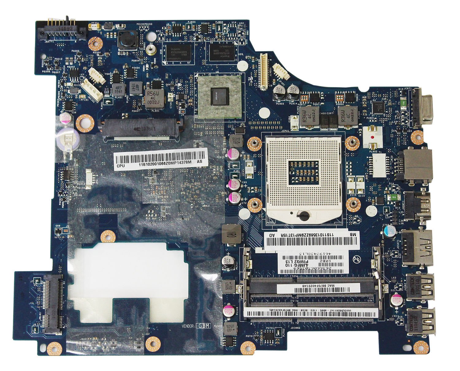 Lenovo Laptop G570 Motherboard PIWG2 LA-6753P 11S11013569 VRAM 1GB P HM65 PGA989