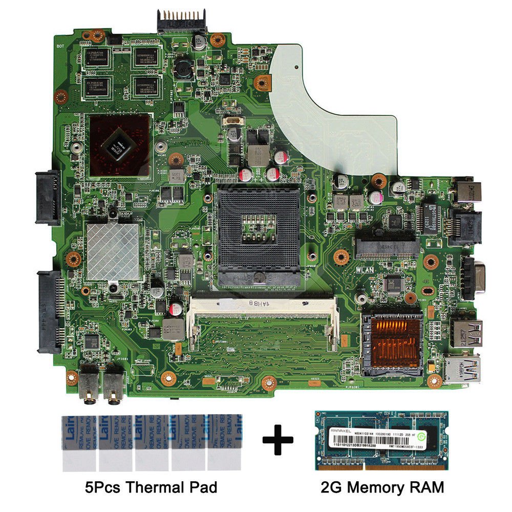 For Asus K43LY REV.2.0 motherboard HM65 with thermal Pad and 2GB DDR3 memory RAM