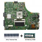 For Asus K53SD REV.2.3 motherboard with thermal Pad and 2GB DDR3 memory RAM