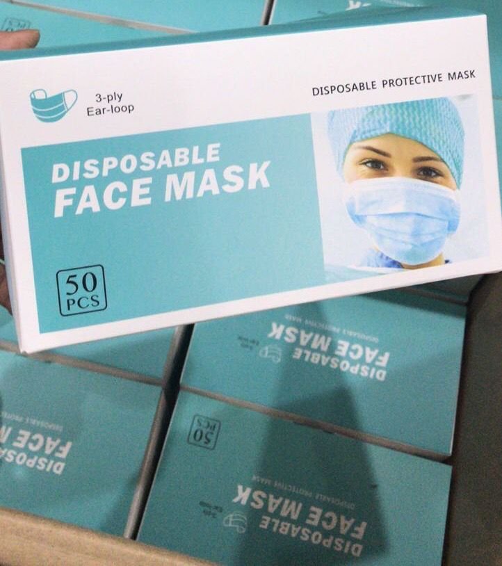 50 pieces Disposable 3-Layer Protection Face Masks Earloop Anti-Dust Mouth Face Mask