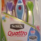 Schick Quattro Razors for Women Pack of 4 Factory Sealed  Free Shipping