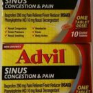 Lot of 2 Packs Advil Sinus Congestion and Pain Relief One Tablet Dose  Exp 08/17