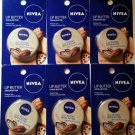 Nivea Lip Butter Carded Tin Cocoa Butter Pack of 6 Full Size Free Shipping