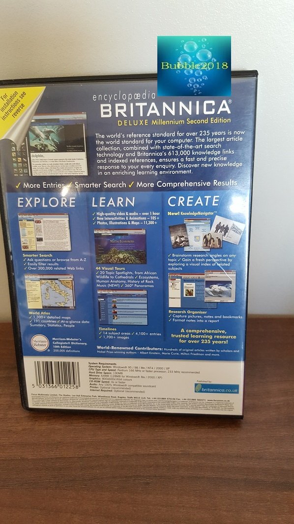 ENCYCLOPEDIA BRITANNICA DELUXE "2nd EDITION" 3 PC CDROM Set