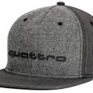 Audi Original Quattro Unisex Cap, Flat Brim, Grey
