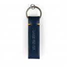 GENUINE Land Rover Perforated Leather Loop Keyring (keychain) Navy