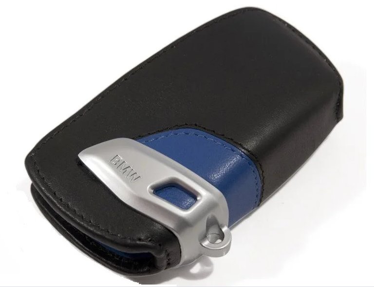 Genuine BMW Key Case Leather Black / Blue