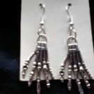 NEW Silver Tone Skeleton Hand Drop Hook Earrings