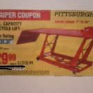 Harbor Freight Coupon For 1000 LB. Capacity Motorcycle Lift. SAVE $981.00