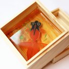 Black orange fish resin painting