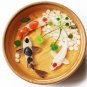 3 Koi resin painting in the bamboo bowl