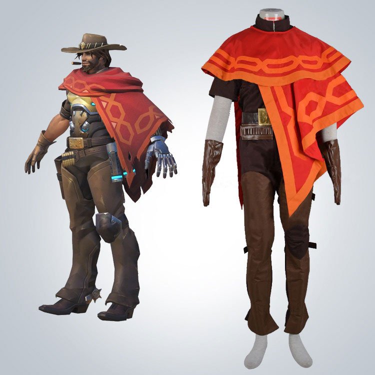 Free Shipping Overwatch Mccree cosplay costume Halloween Christmas Event