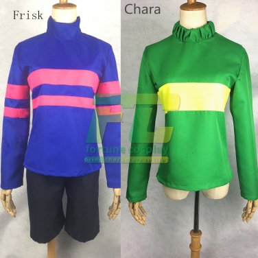 Free Shipping Undertale Frisk Chara Cosplay Costume Custom Made