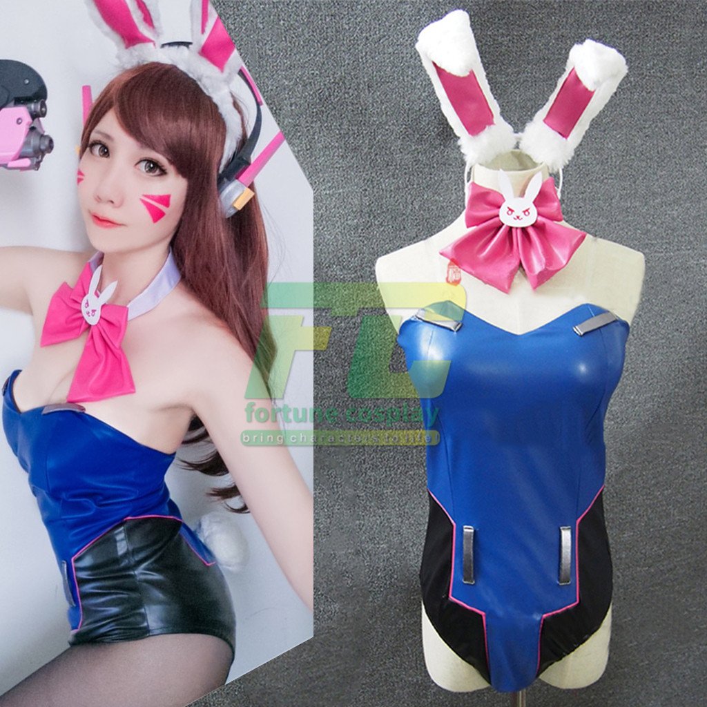 Free Shipping Bunny D Va Cosplay Costume Overwatch Ow Dva