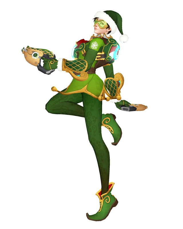 Free Shipping Overwatch Tracer Christmas Skin cosplay costume Halloween