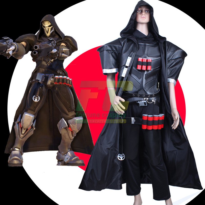 Free Shipping Overwatch Reaper cosplay costume Halloween Christmas Event