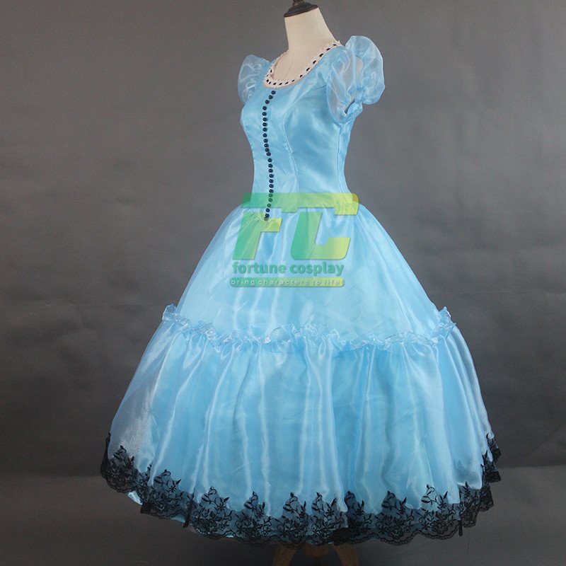Free Shipping Movie Alice in Wonderland Alice Blue Dress Tim Burton ...