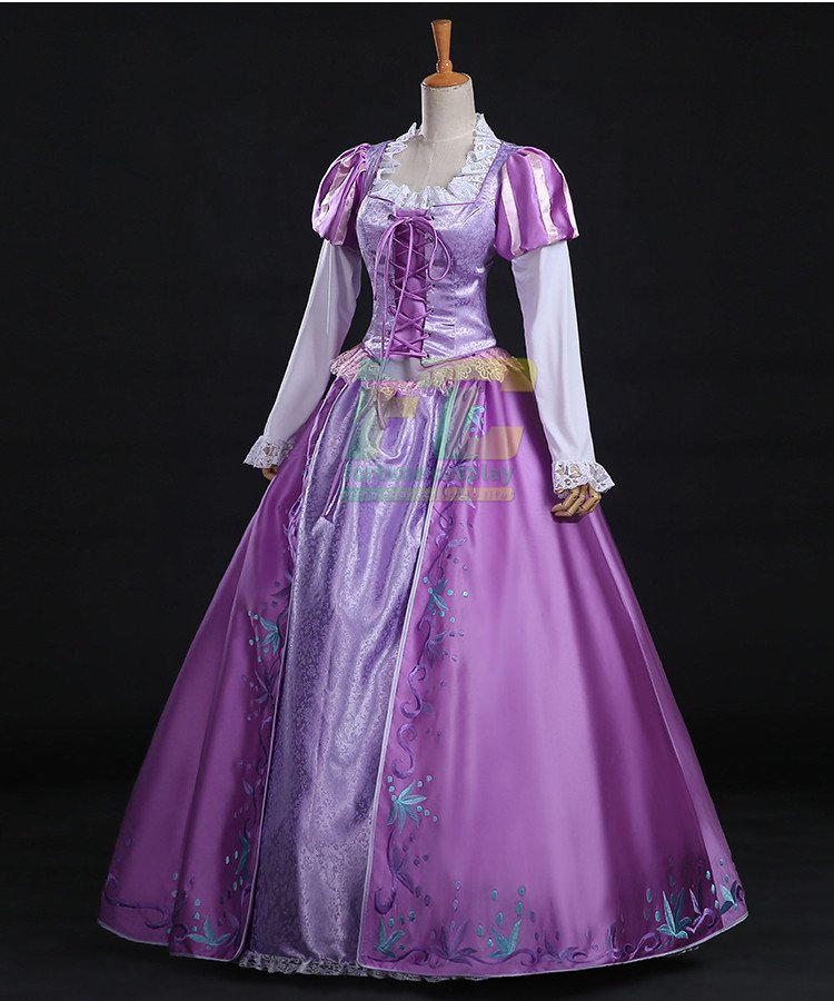Free Shipping Tangled Rapunzel Princess Dress Halloween Cosplay Costume