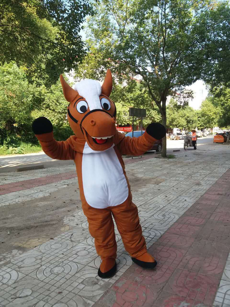 Free Shipping Brown Horse Mascot Costume for Adult Halloween costume