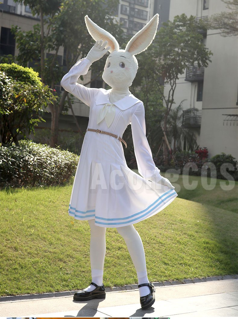 Free Shipping Beastars Haru Cosplay Costume White Rabbit Full Set