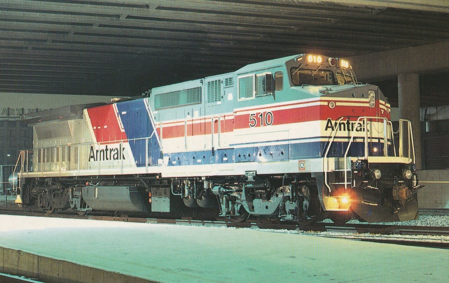 Amtrak Unit Number 510 Postcard Train Railroad