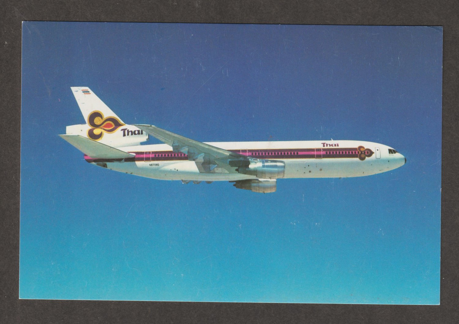 Airplane Avation Advertising Postcard Thai DC-10-30