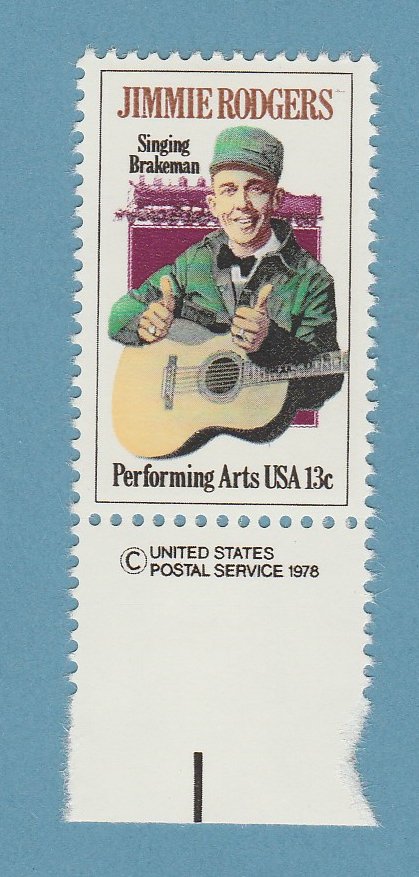 Jimmie Rodgers U.S. Postage Stamp 13c Performing Arts Series Scott No. 1755