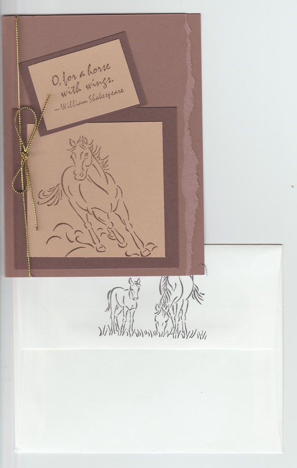 Running Horse Blank Greeting Card Handmade Note
