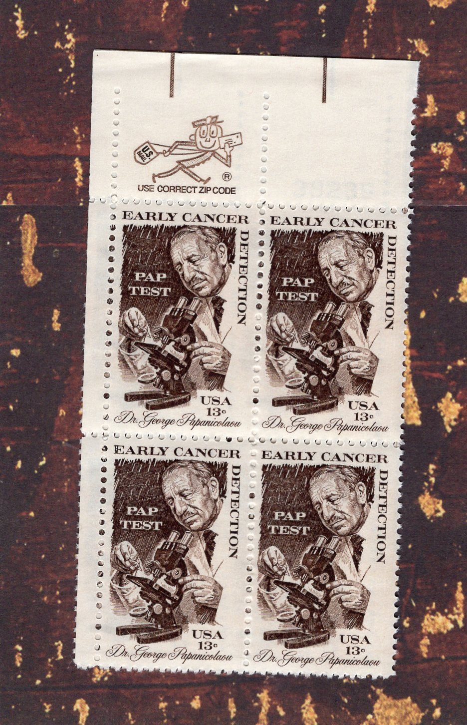 Pap Test Postage Stamps Vintage 13 Cents U.S. Commemoratives, Cancer