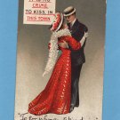 It Is No Crime To Kiss In This Town, Old Postcard, Man & Woman, Edwardian Era