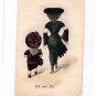 Me And Ma Cute Victorian Style Vtg Postcard Antique Black and White, Woman & Child