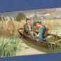 Couple In Rowboat Romantic Postcard, Quiet Scene On Water, Man & Woman