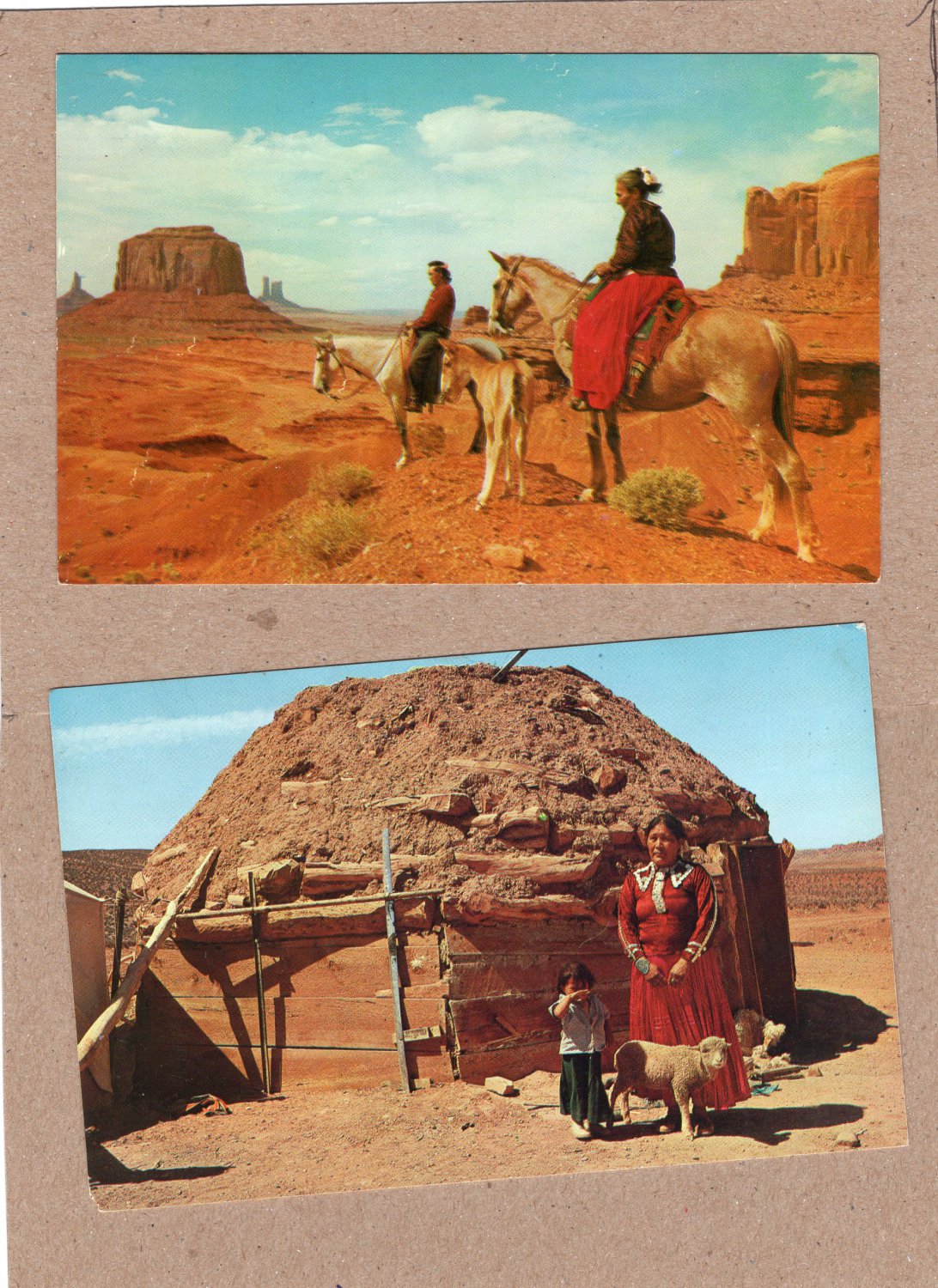 Navajo Reservation Scenes, Vintage Postcards, Hogan, Native American