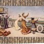 Women & Girls Passengers Waving Goodbye From Ship Antique Postcard