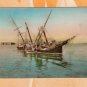Hand-Colored Old Vintage Potcard, Shipwreck, Damaged Boat, At Sea, Beached
