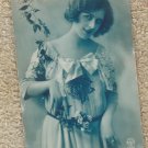 Vintage Postcard Pretty Lady Woman Girl With Flowers A. Noyer 4001