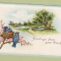 Greetings From Your Friend Vtg Postcard Embossed Friendship Bluebirds