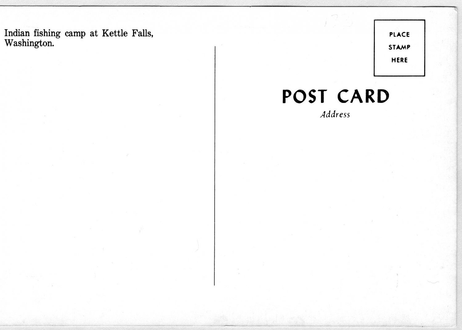 Kettle Falls, Washington Indian Fishing Camp Vtg Black & White Postcard
