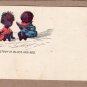 A Study In Black And Red Vintage Postcard, Two Negro Children Eating Watermelon