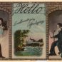 Hello, I Will Meet You -------------Postcard, Romantic Couple On Telephones, Sweethearts