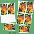 Love Roses US. Postage Stamps, Set of 8, Mint, Never Hinged